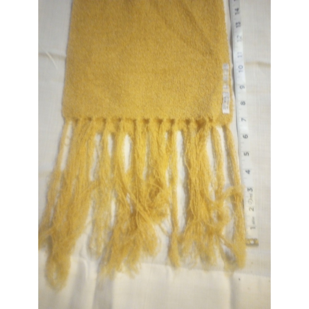 France Acrylic Blend‎ Rectangle Scarf With Fringe Sand Brown Extra Long - Picture 3 of 6